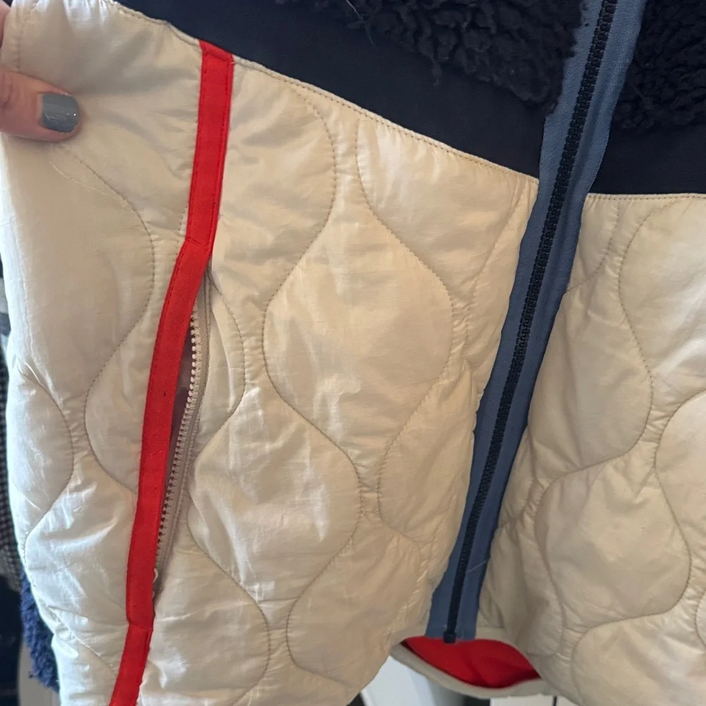 Nike Navy Sherpa Jacket with Light Blue, White & Red Accents - Picture 4 of 9